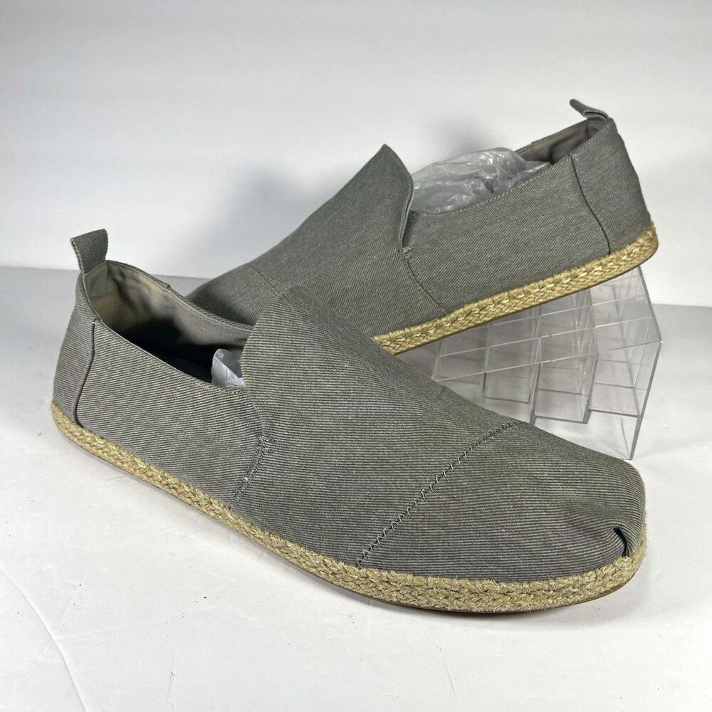 TOMS Alpargata Gray Canvas Slip-On Casual Shoes Men’s US 13 EU 46 UK 12